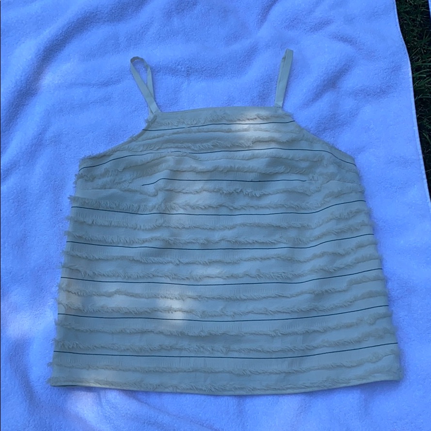 Cream Blouse With Subtle Fringe